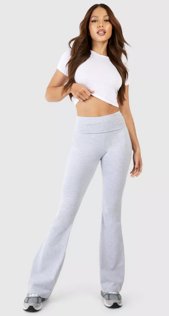 Boohoo Flared Leggings in grey