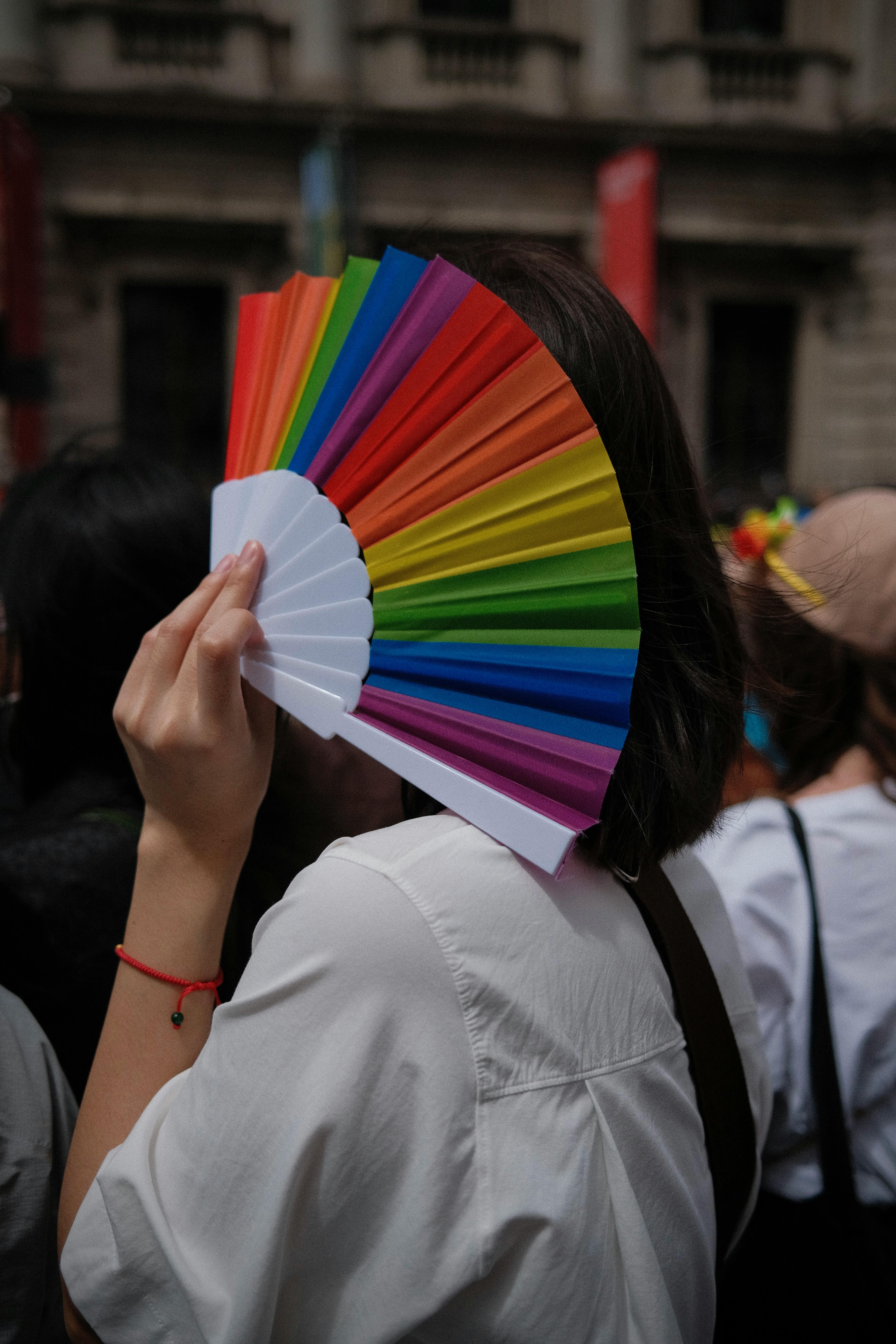 person at pride parade