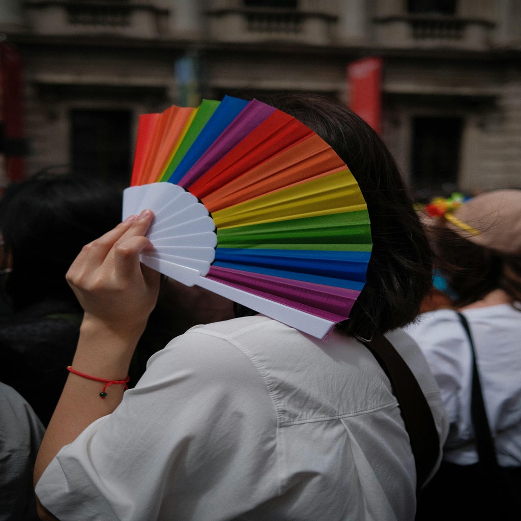 person at pride parade