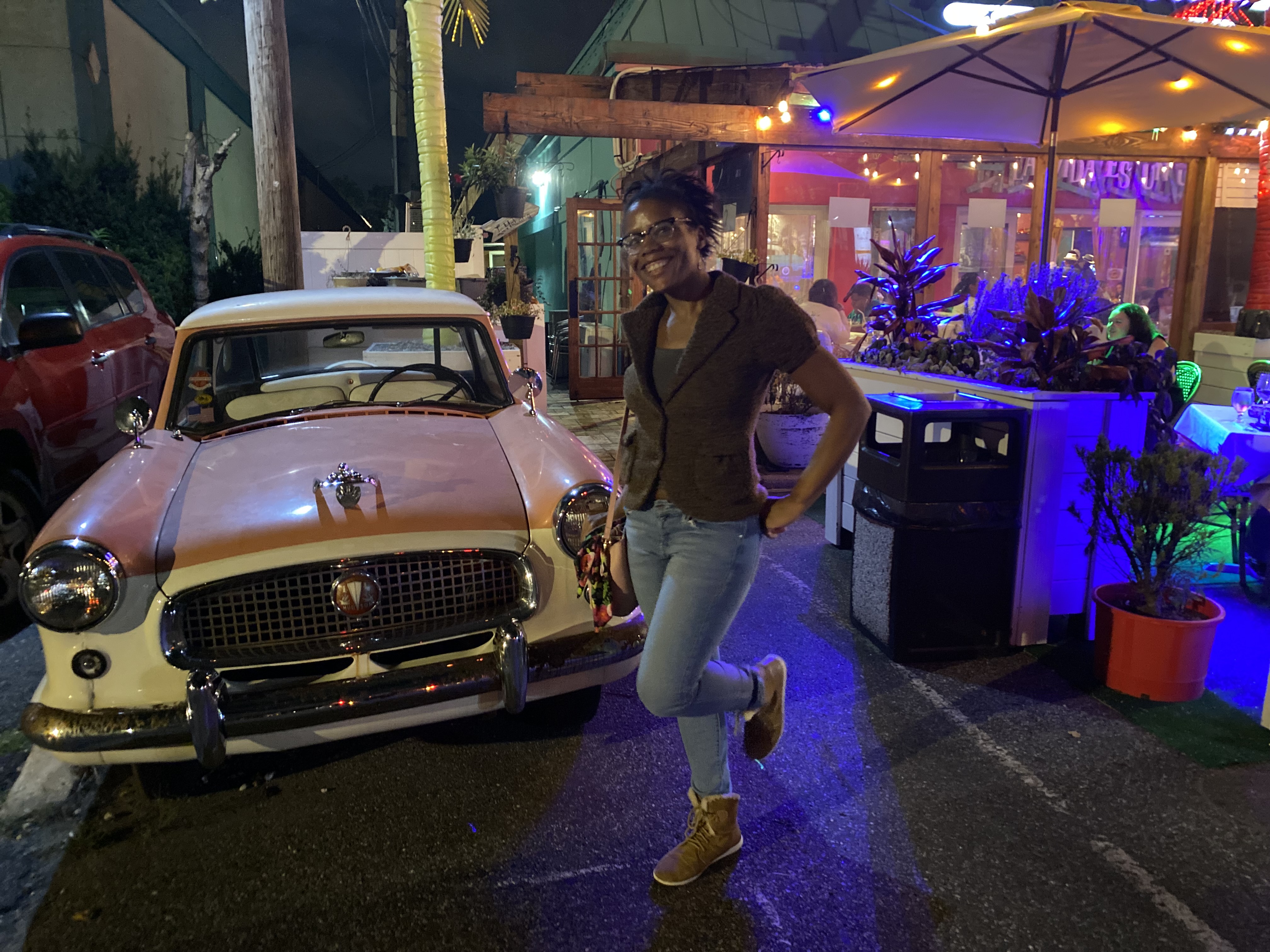 rachel and pink cuban carjpg by Rachel Morrison