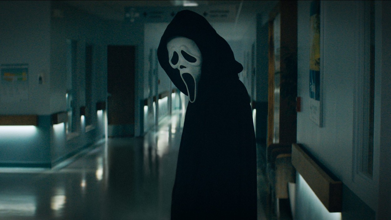 Ghostface in the fifth Scream movie.