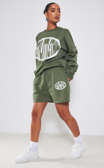 khaki print set prettylittlething