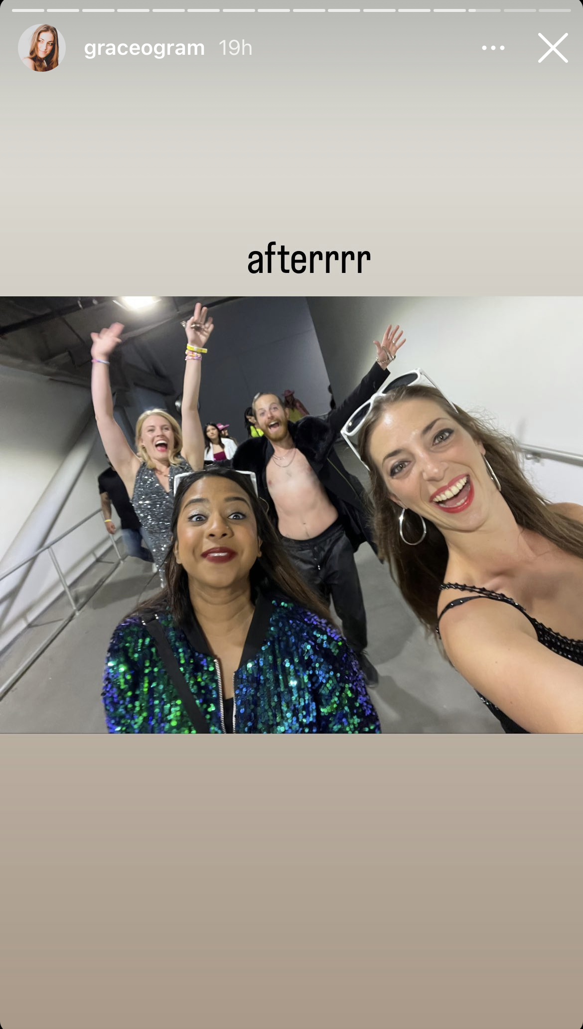 ned and ariel fulmer with ned\'s sister, grace, and a friend at taylor swift\'s eras tour