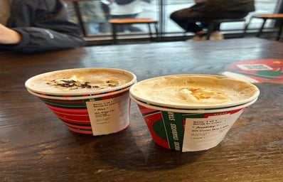 Starbucks\' Winter Drinks Caramel Brûlée Latte and Peppermint Hot Chocolate