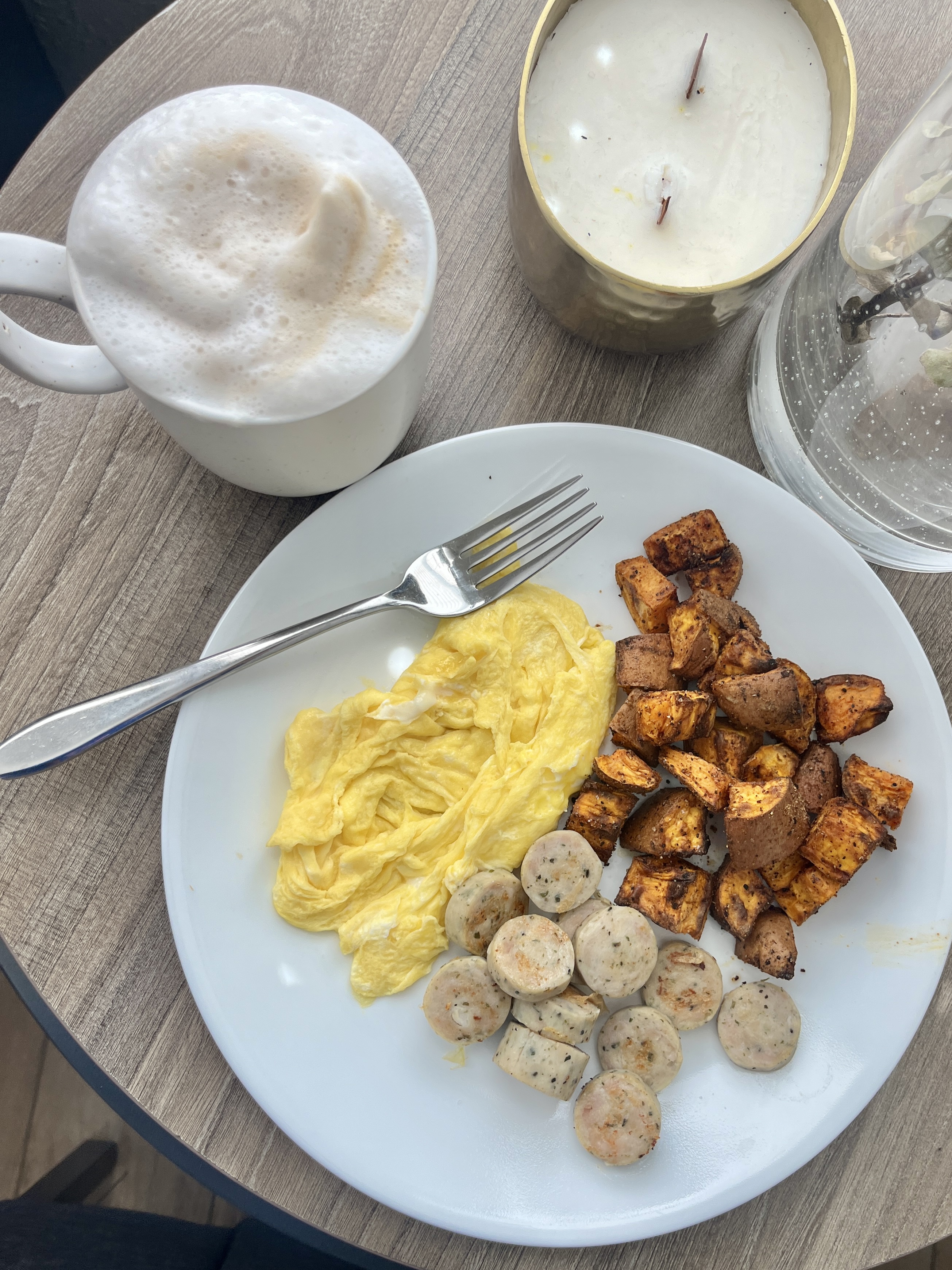Eggs and Home Style Sweet Potatoes