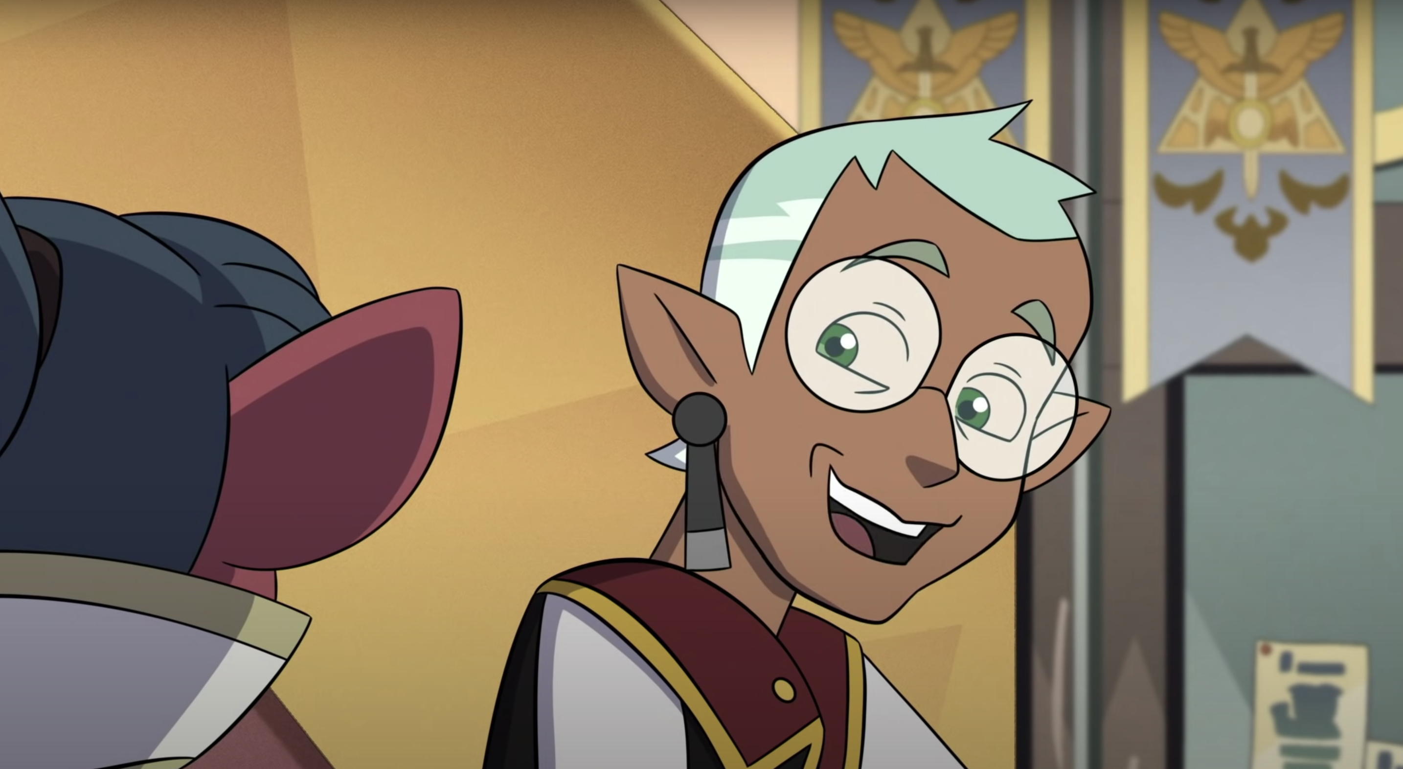 Screenshot of Raine Whispers from The Owl House, animated show.