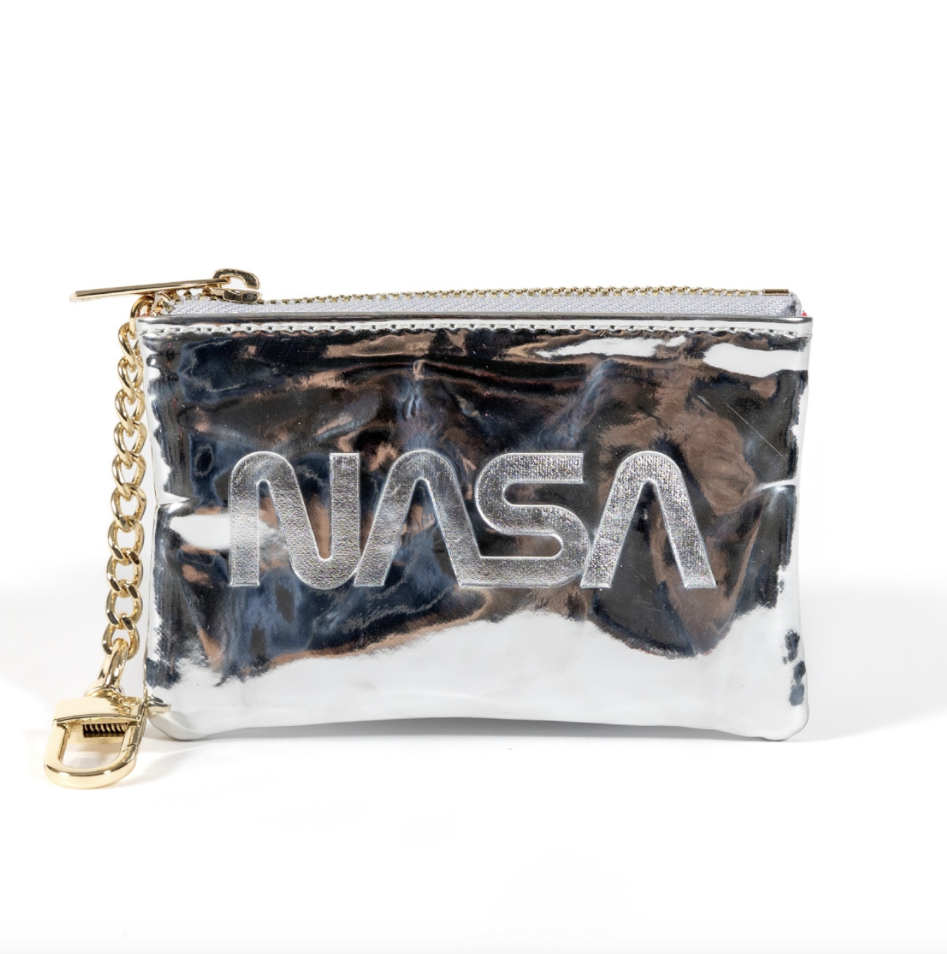 NASA themed silver wallet