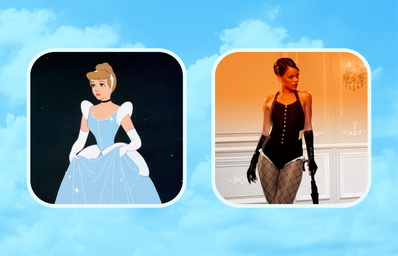 cinderella and rihanna in the \"umbrella\" music video