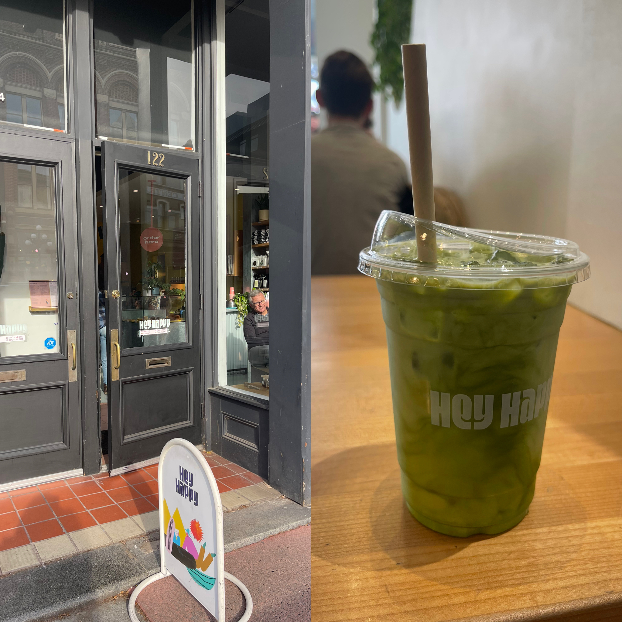 Hey Happy Coffee Shop next to matcha
