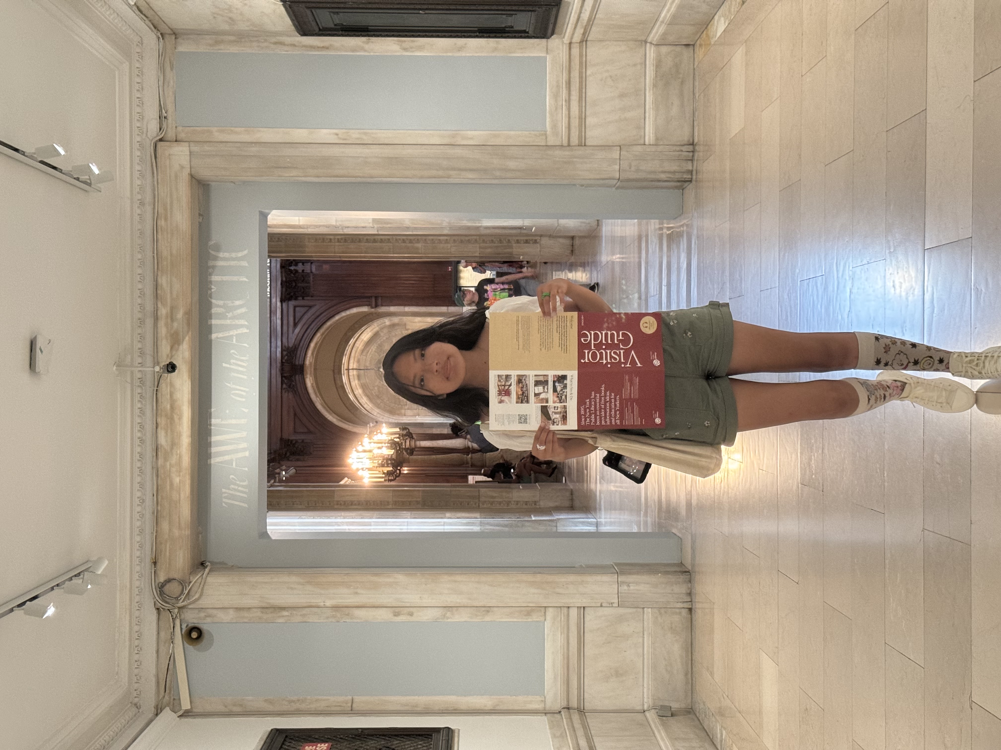 woman inside the new york public library