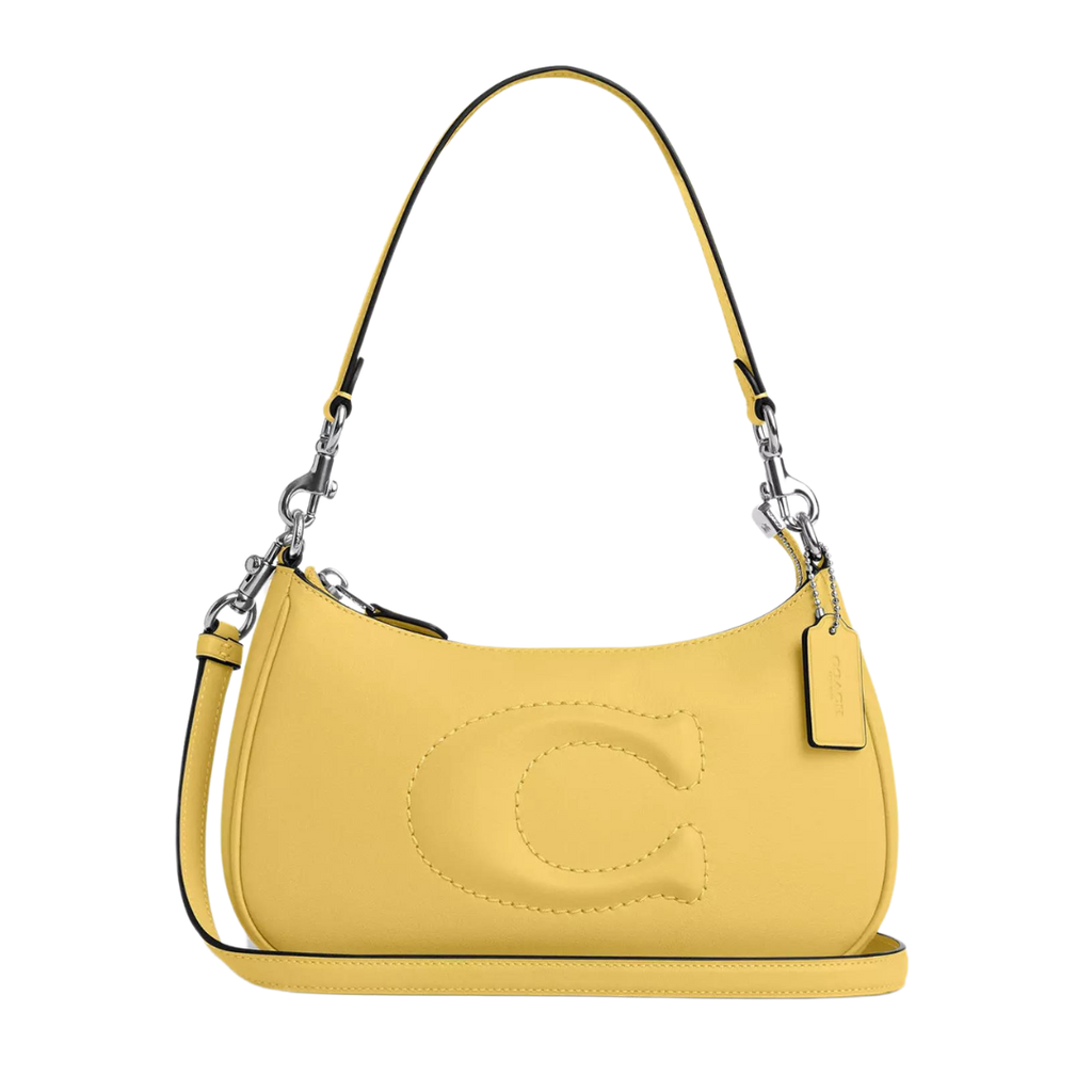 yellow purse with C detail