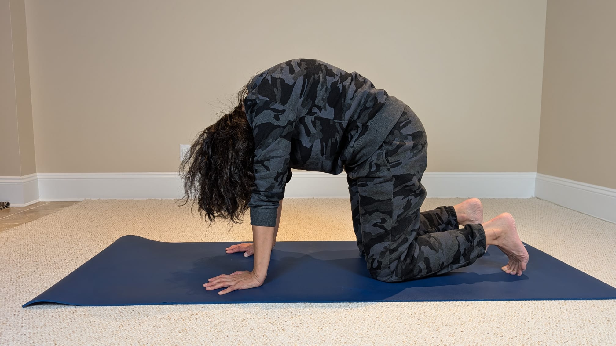 Woman in cow position