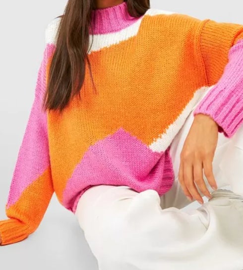 pink and orange sweater