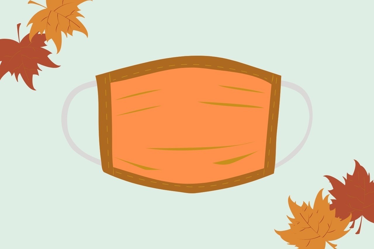 fall themed face mask
