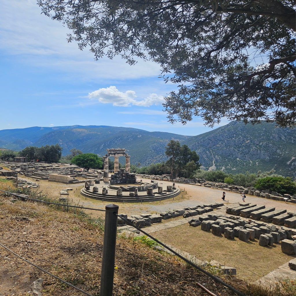 The Temple of Athena Pronaia in Ancient Delphi, Greece