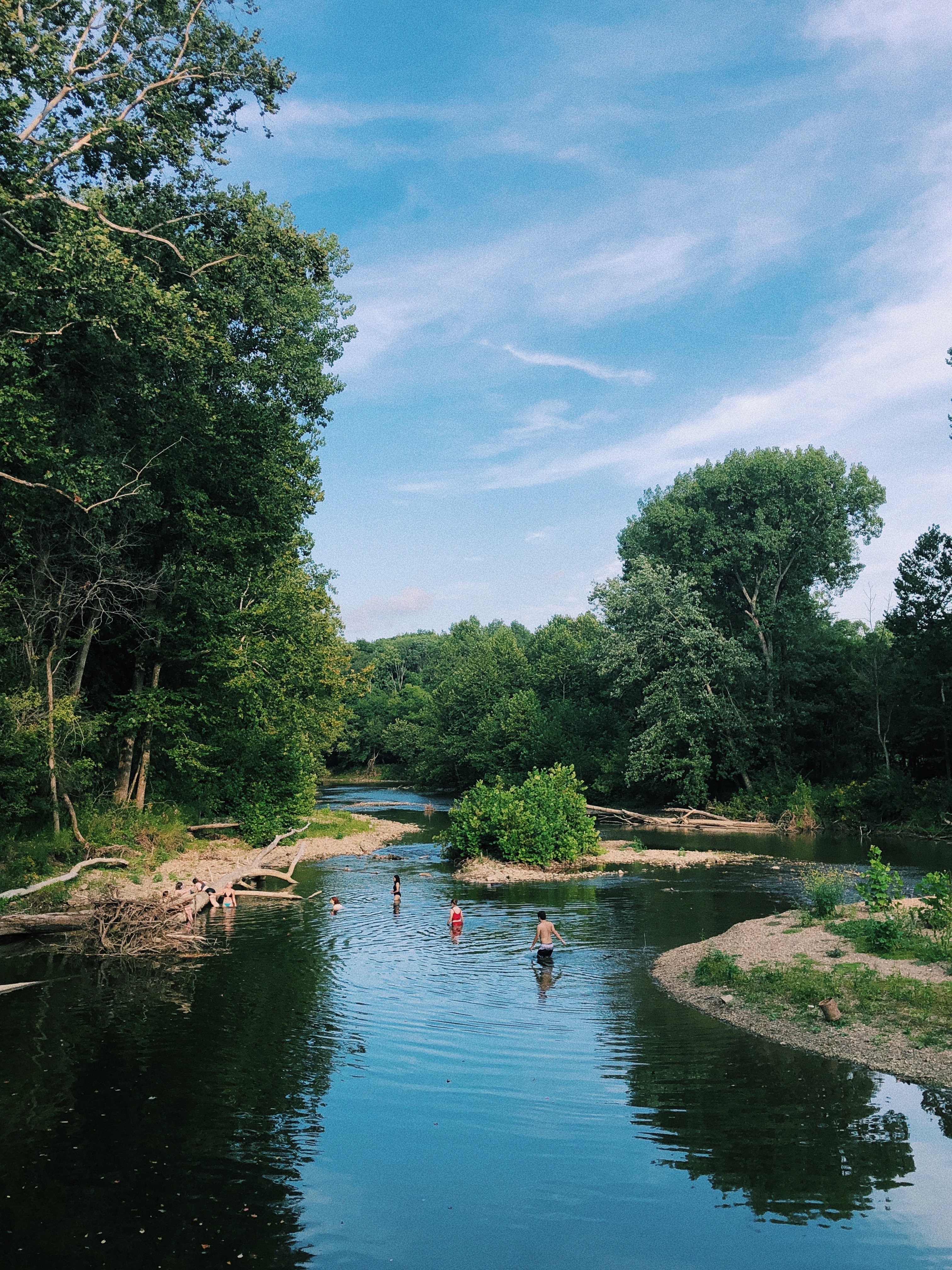 people in a river