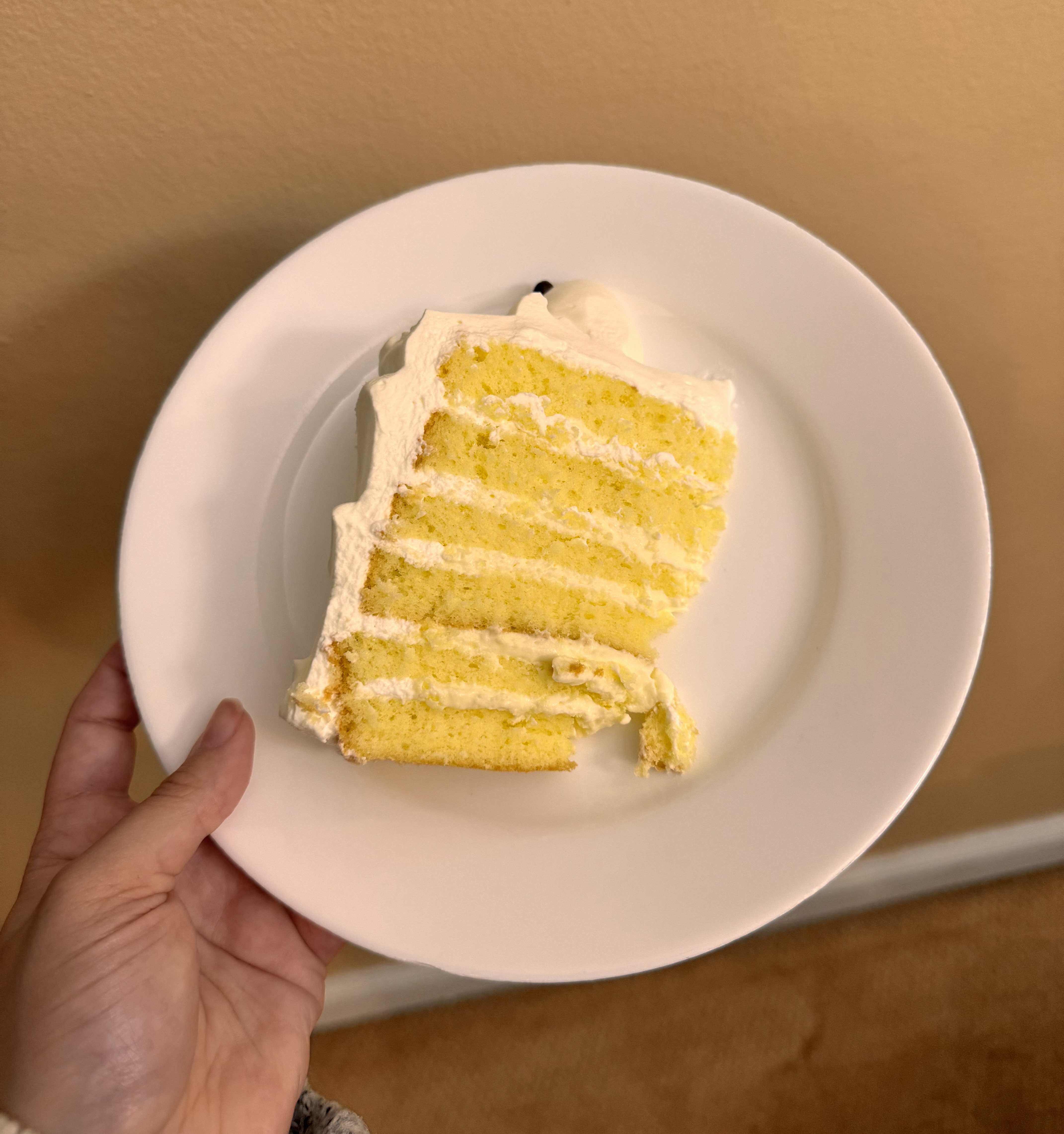 Photo of a slice of Paris Baguette\'s Vanilla Scream Ghost Cake.