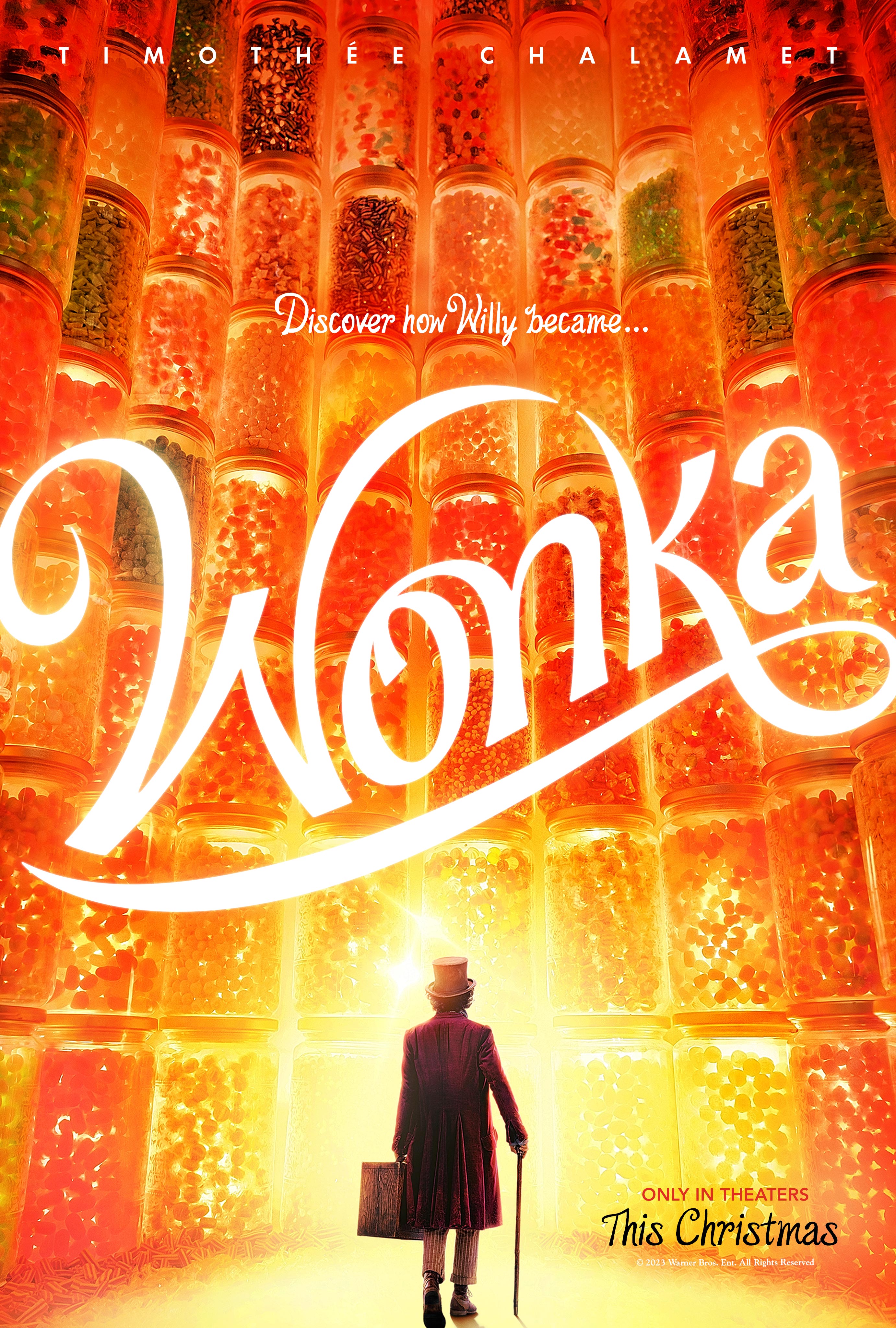 timothee chalamet wonka promotional poster