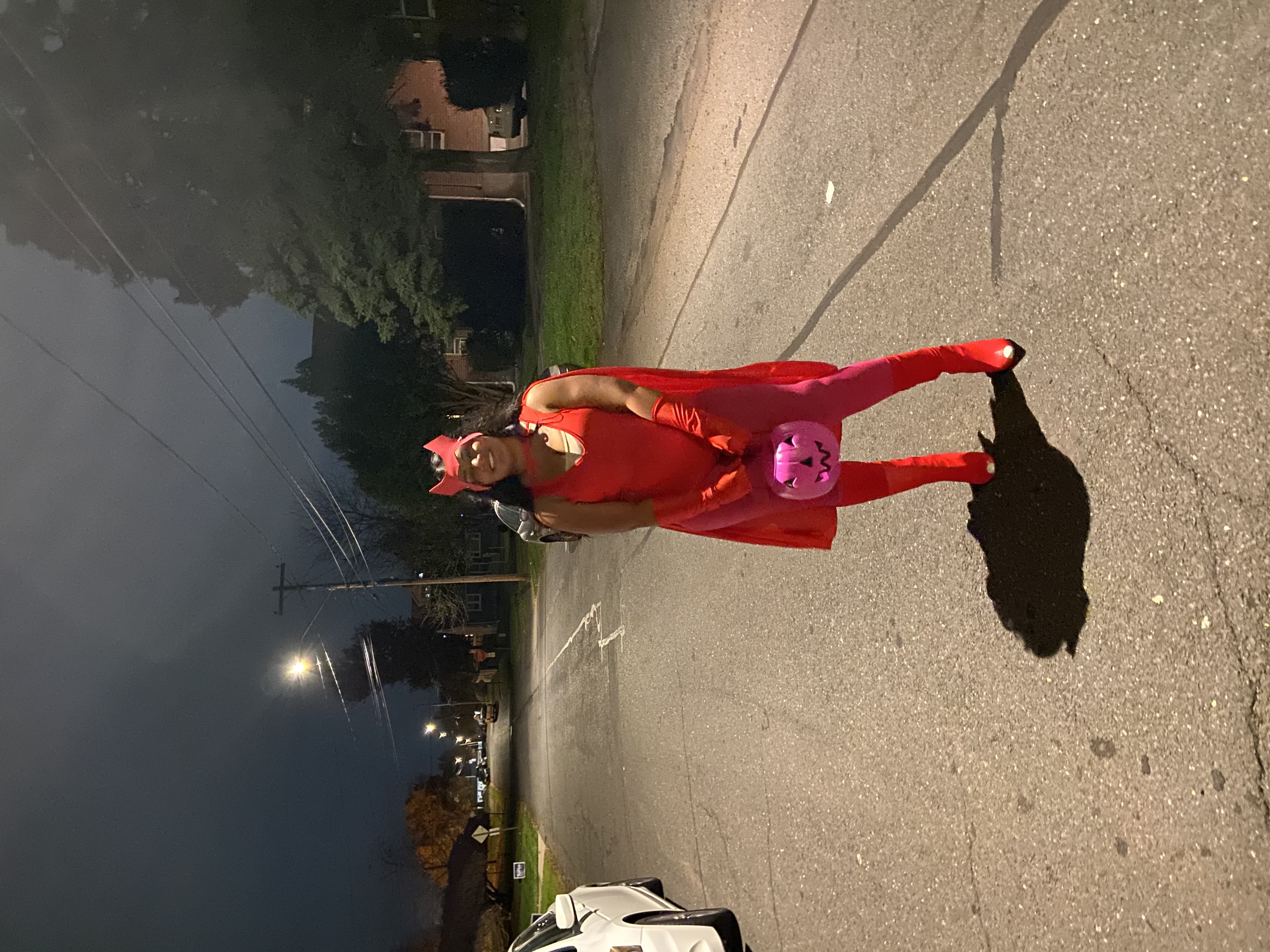 Ariana in her Halloween costume.