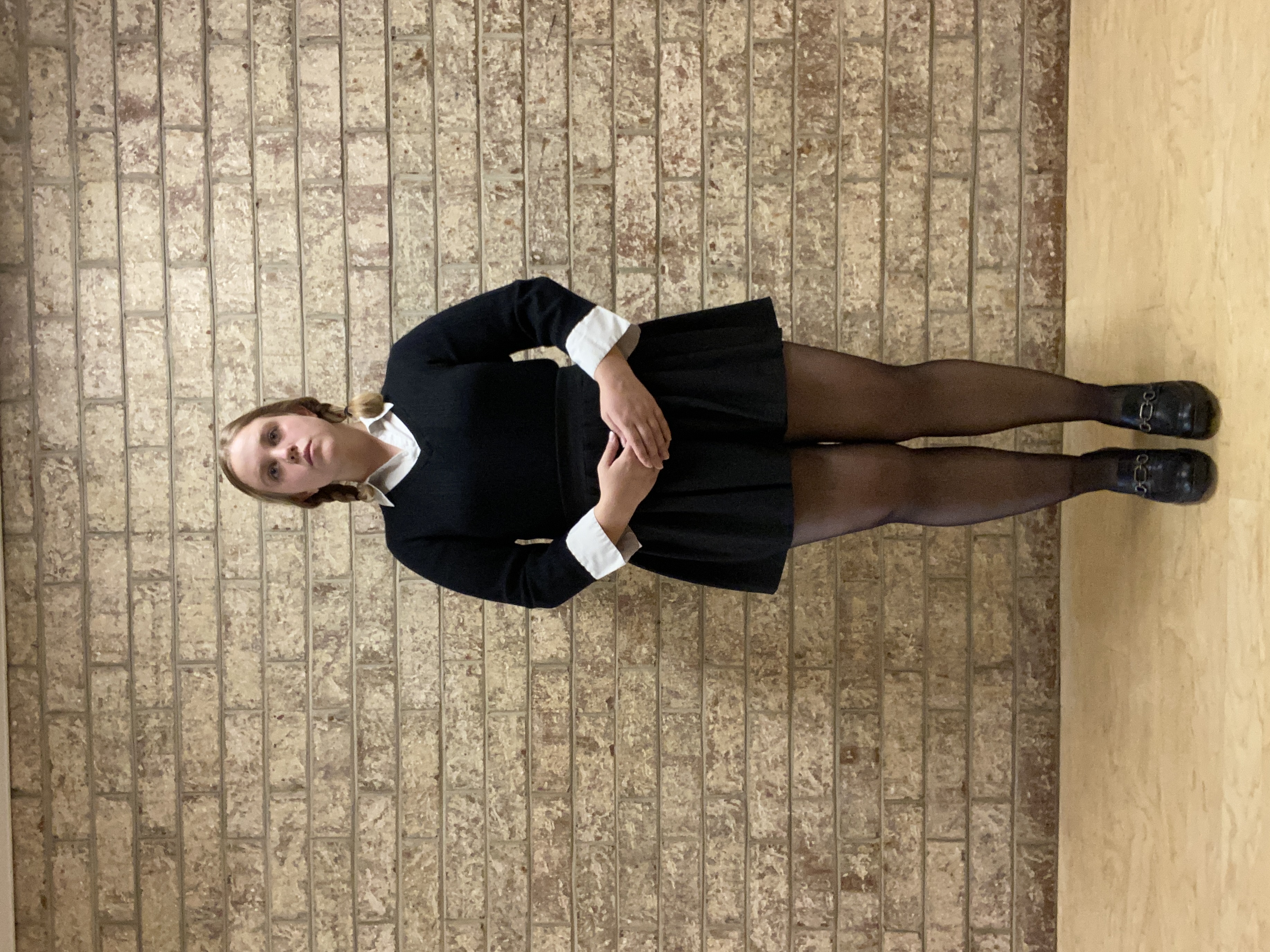 my costume for Wednesday Addams