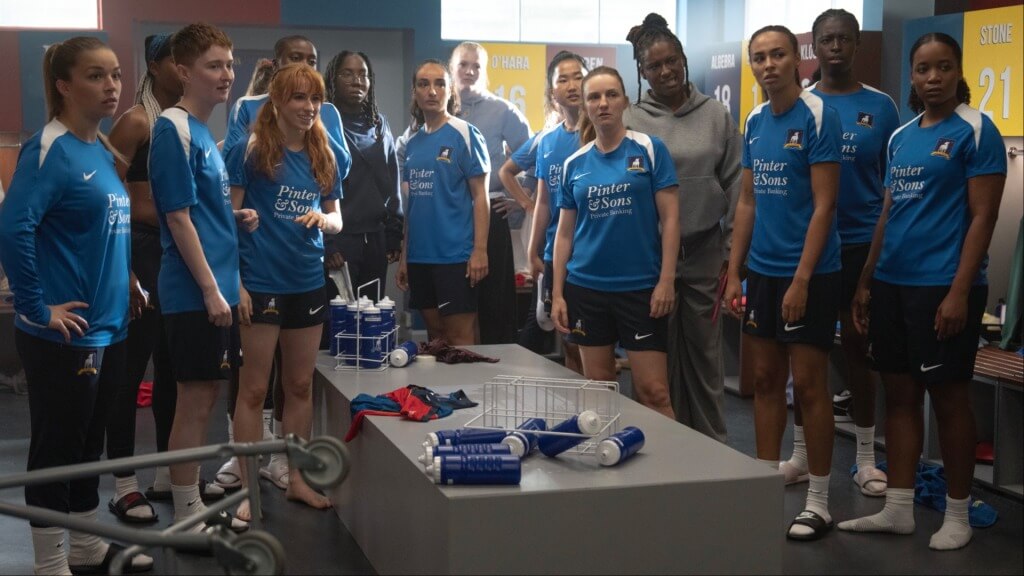Still of the Lady Greyhounds football team from \