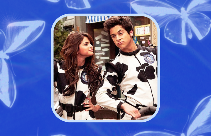 Selena Gomez and David Henrie as Alex and Justin Russo
