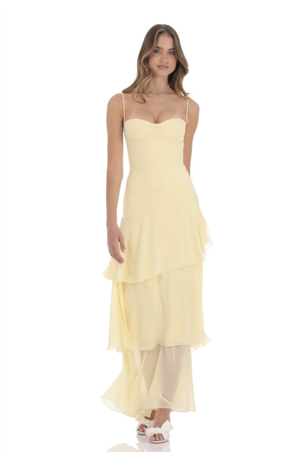 Lucy In The Sky Long Ruffle Maxi Dress