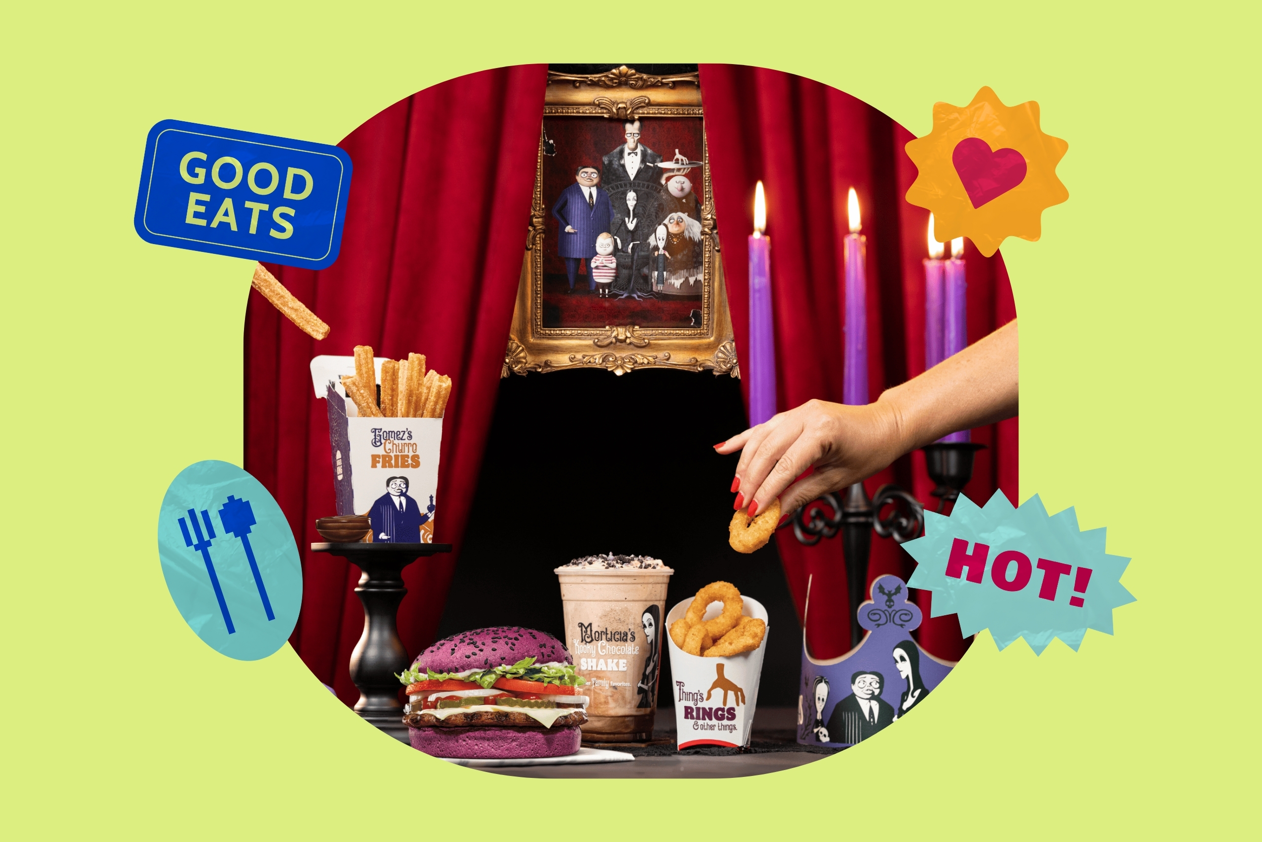 Photo of Burger King\'s \"The Addams Family\" Menu.