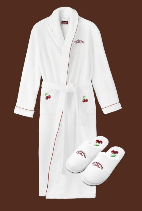 cherry robe and slippers