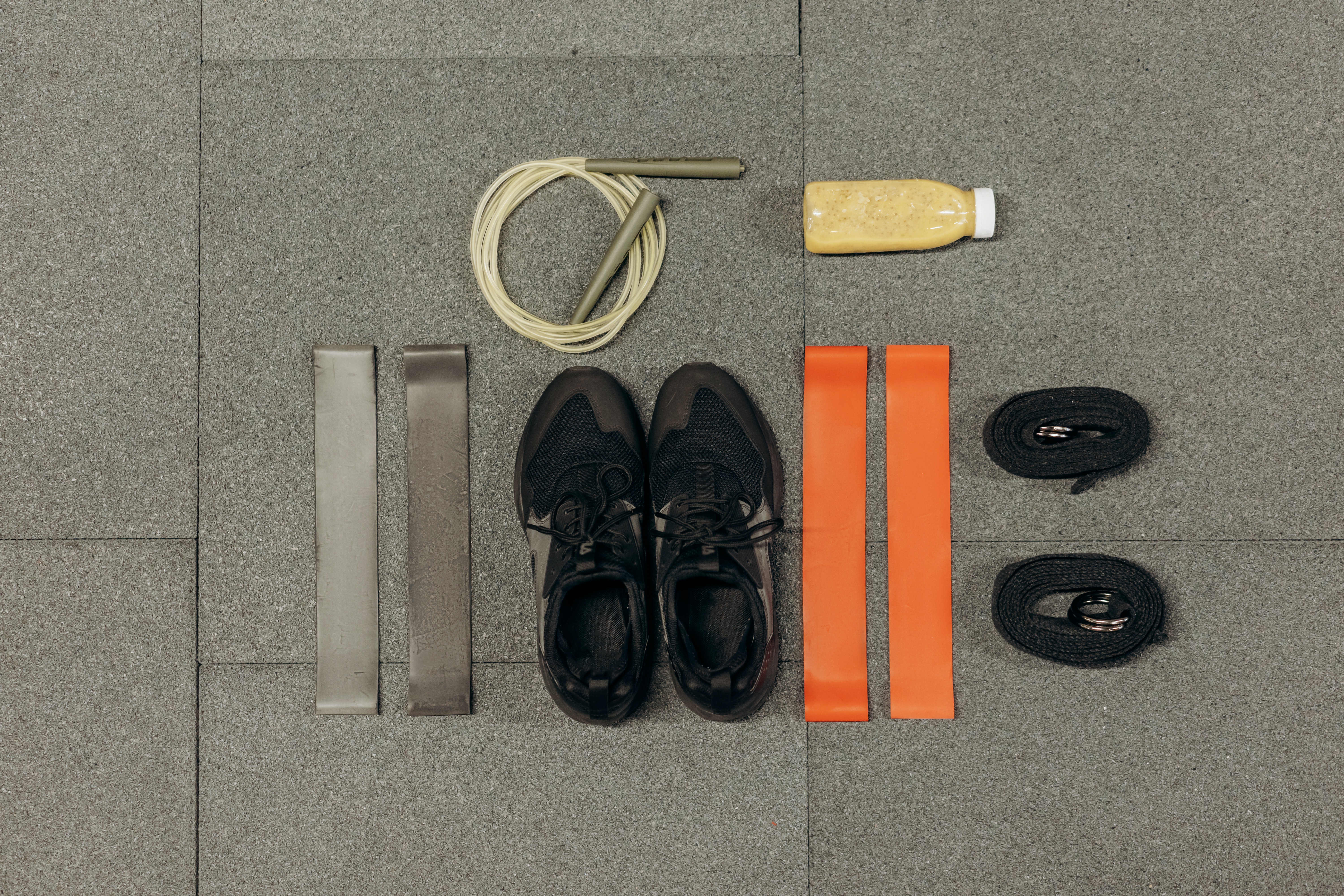 Display of shoes and gym accessories