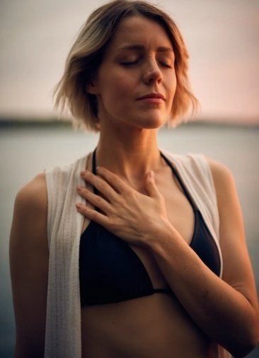 woman breathing/relaxing