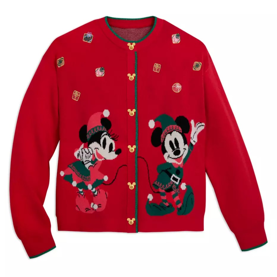 Mickey and Minnie Mouse Holiday Cardigan Sweater for Women