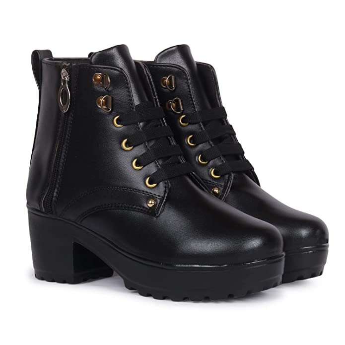 Black lace up boots