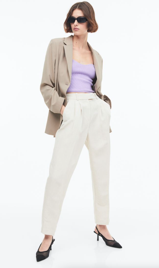 office friendly outfit ideas linen pants