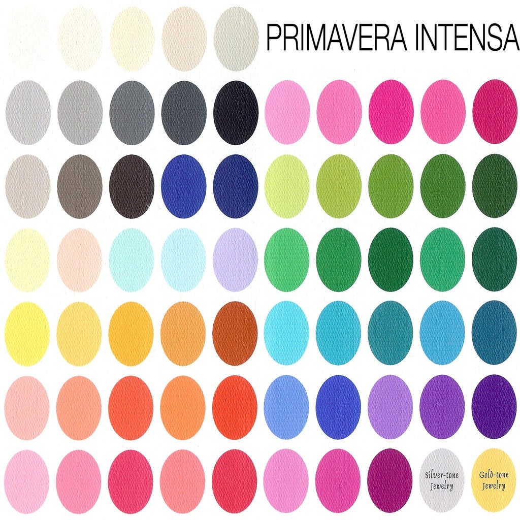 Color analysis Intense Spring palette