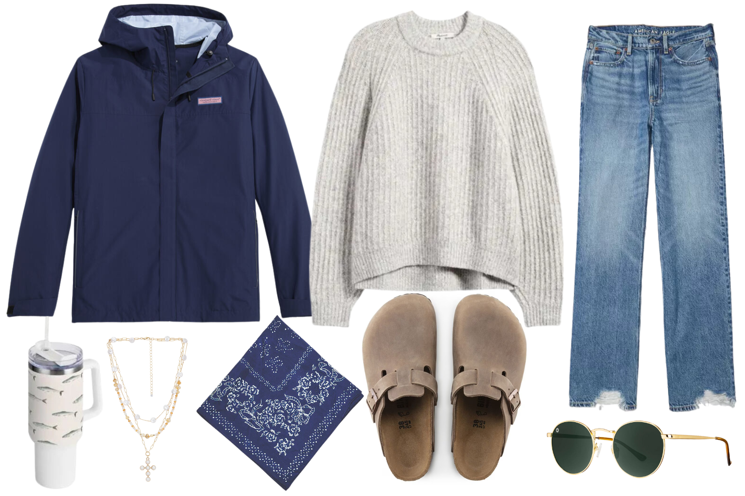 Fisherman outfit collage