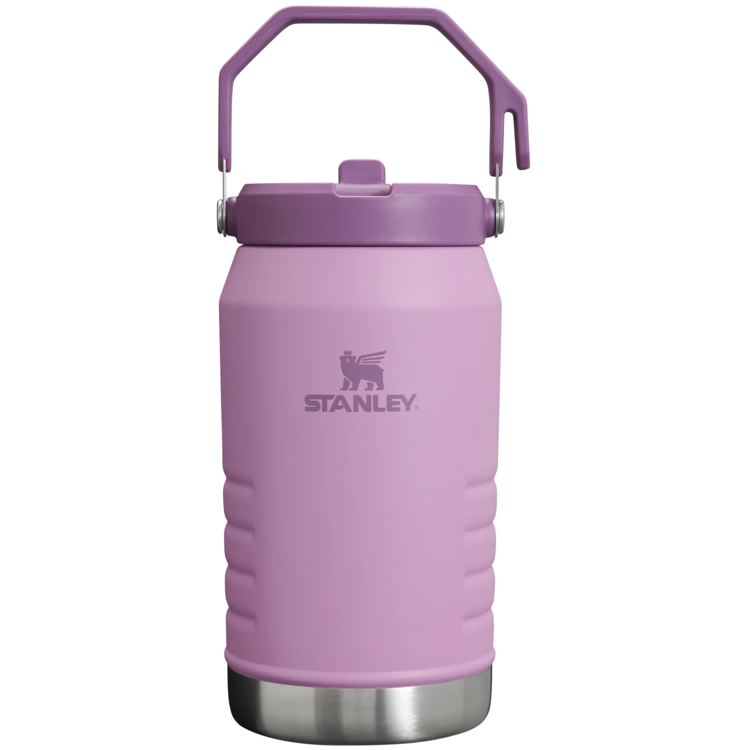 lilac The IceFlow™ Flip Straw Jug | 64 OZ with silver base
