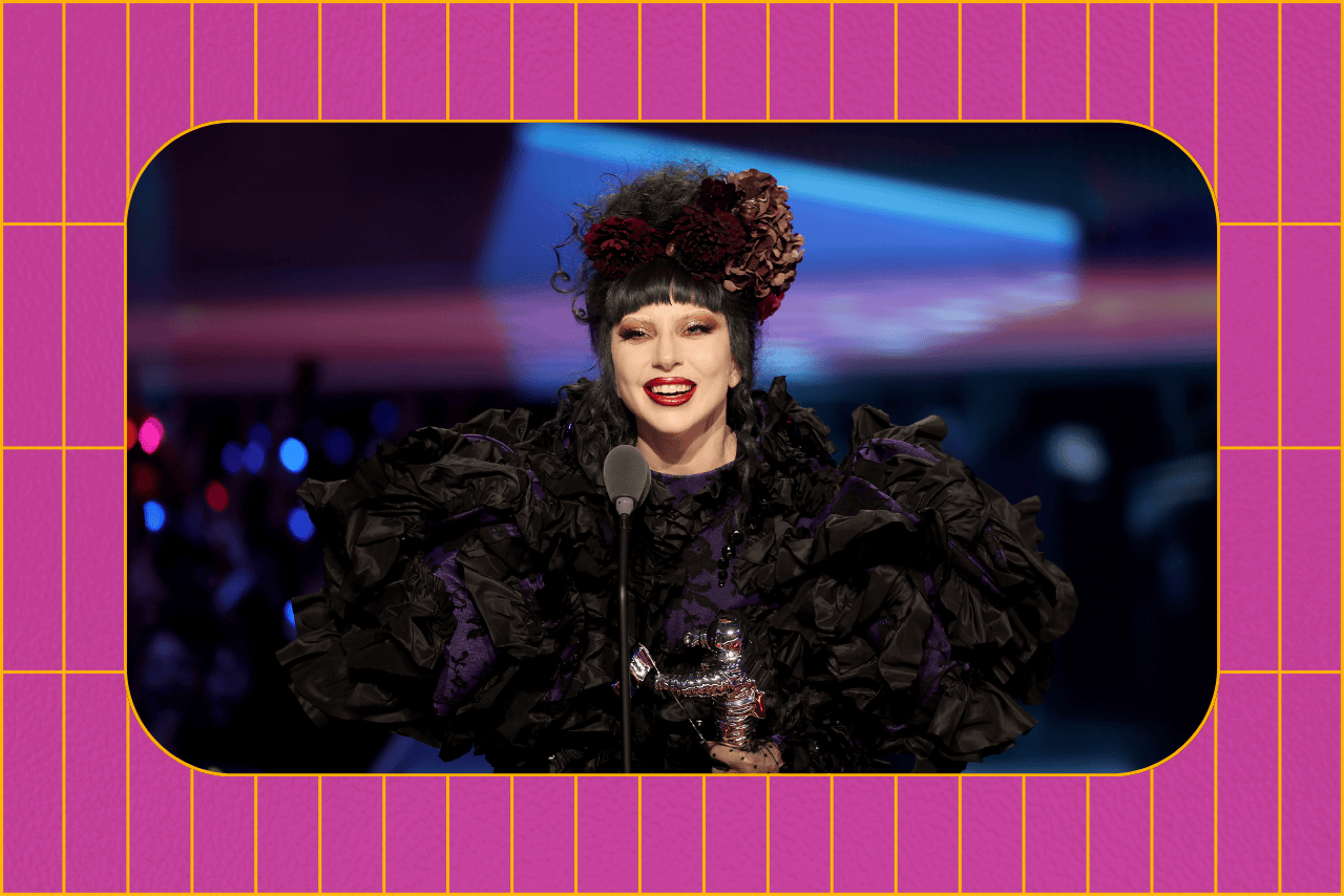 lady gaga accepting a video music award at the 2025 ceremony