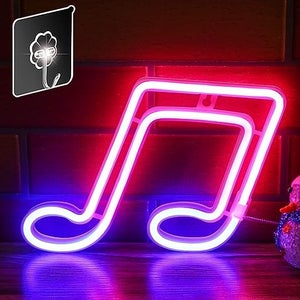 music note neon sign for dorm room