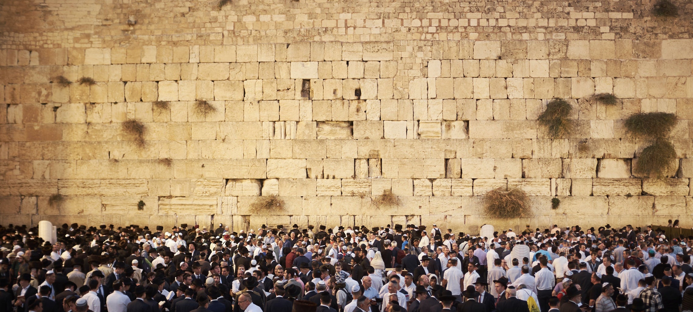 People gathered at the Wailing Wall in Jerusalem