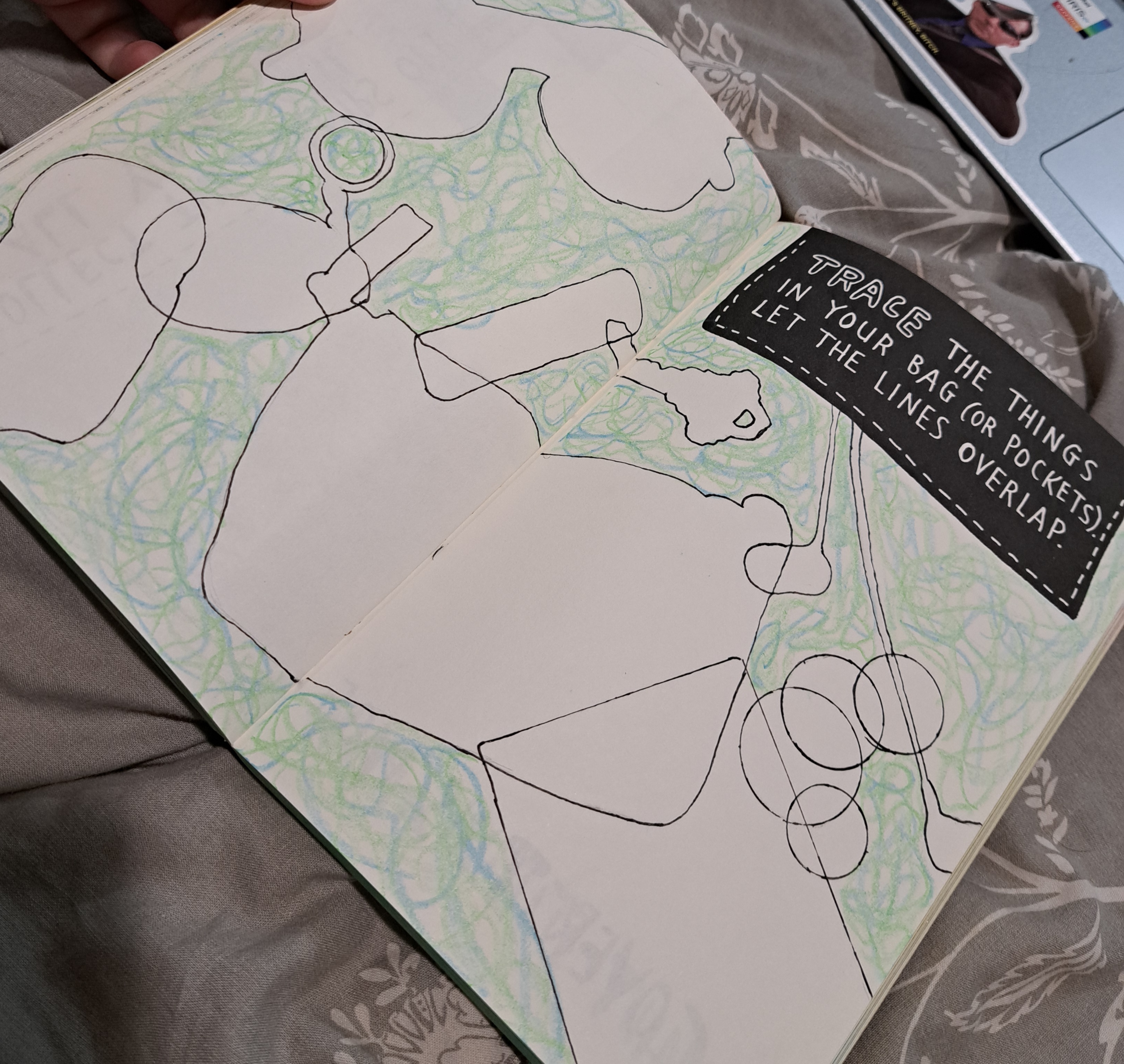 Wreck This Journal creative art page