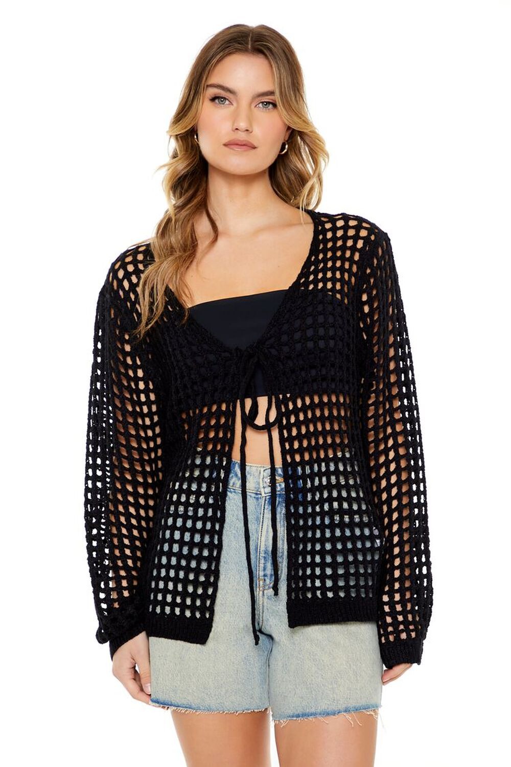 Forever 21 Sheer Crochet Cardigan Sweater