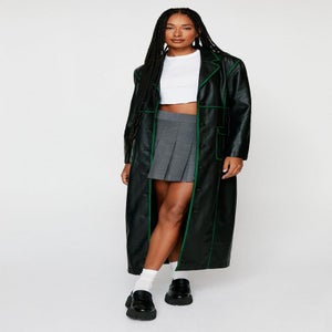 nasty gal premium distress faux leather duster coat