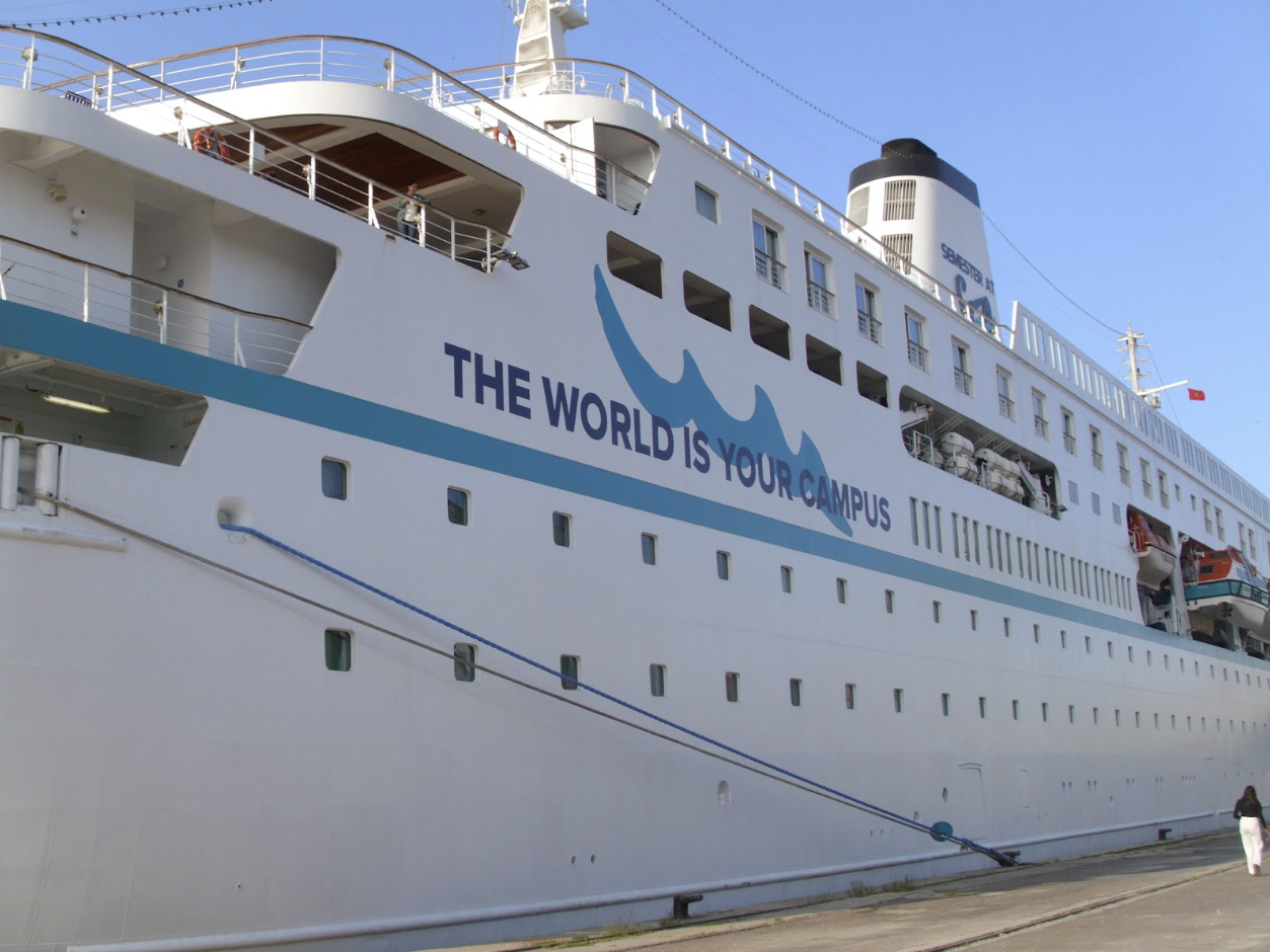 Image of a big ship for Semester at Sea.