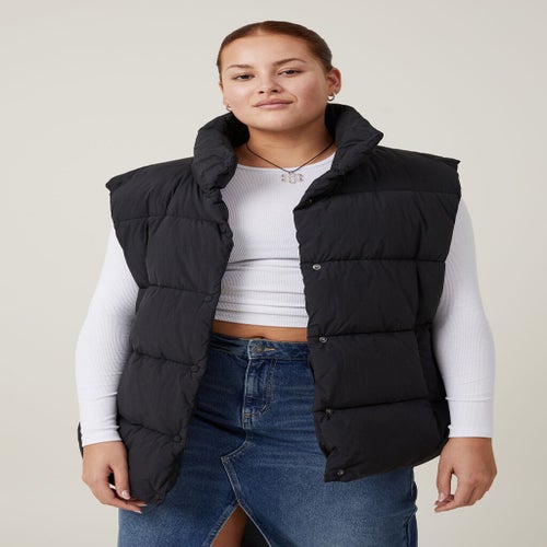 Cotton on black puffer jacket sales