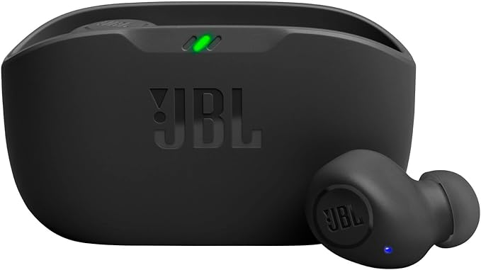 Black JBL wireless earbuds
