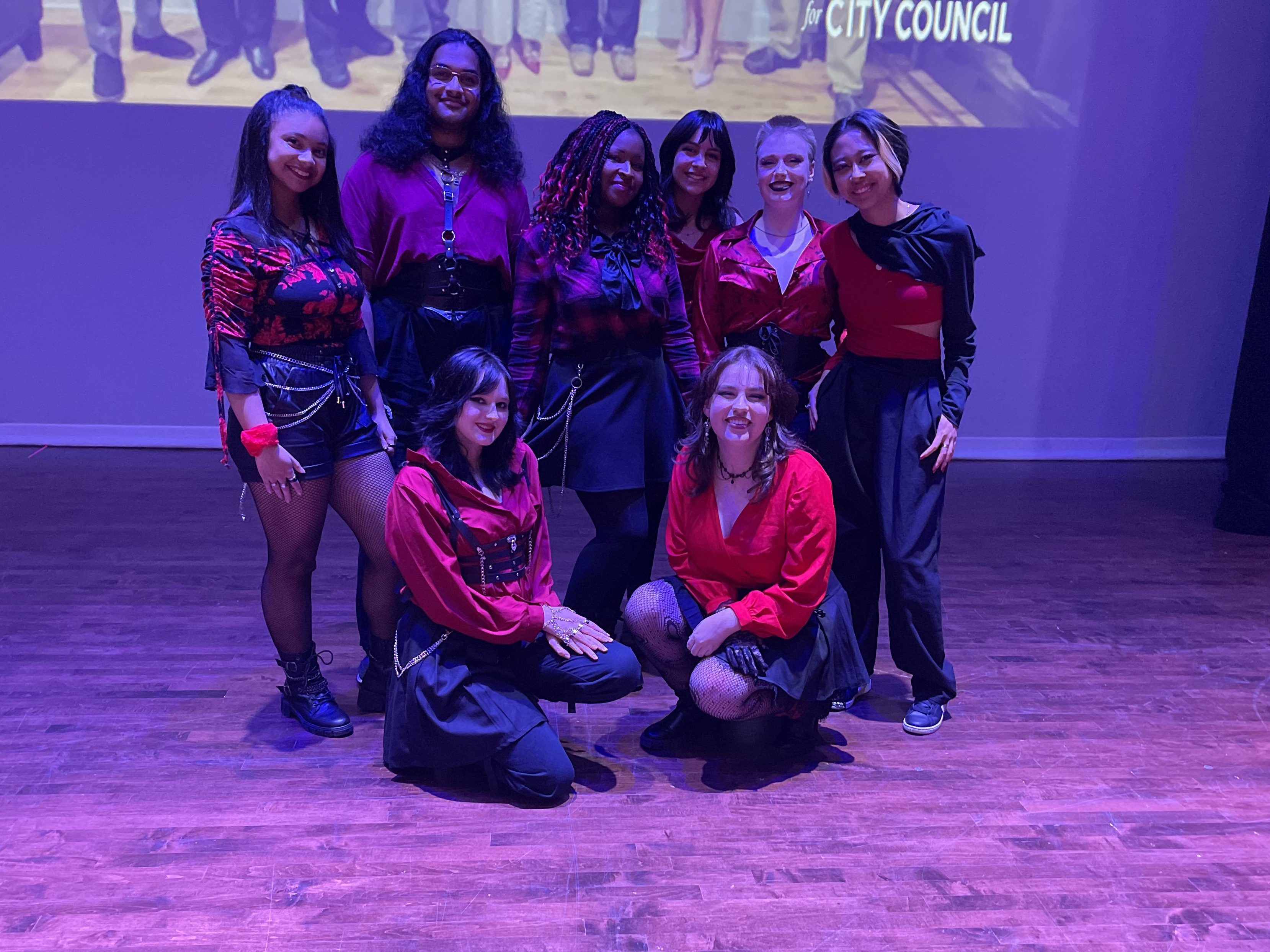 group in red and black