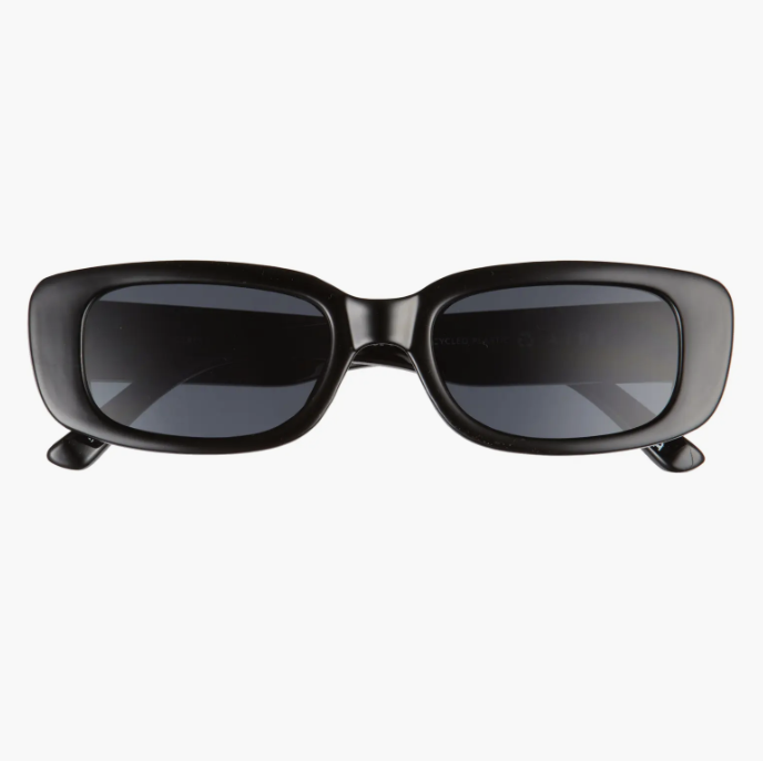 AIRE Ceres Rectangular Black Sunglasses