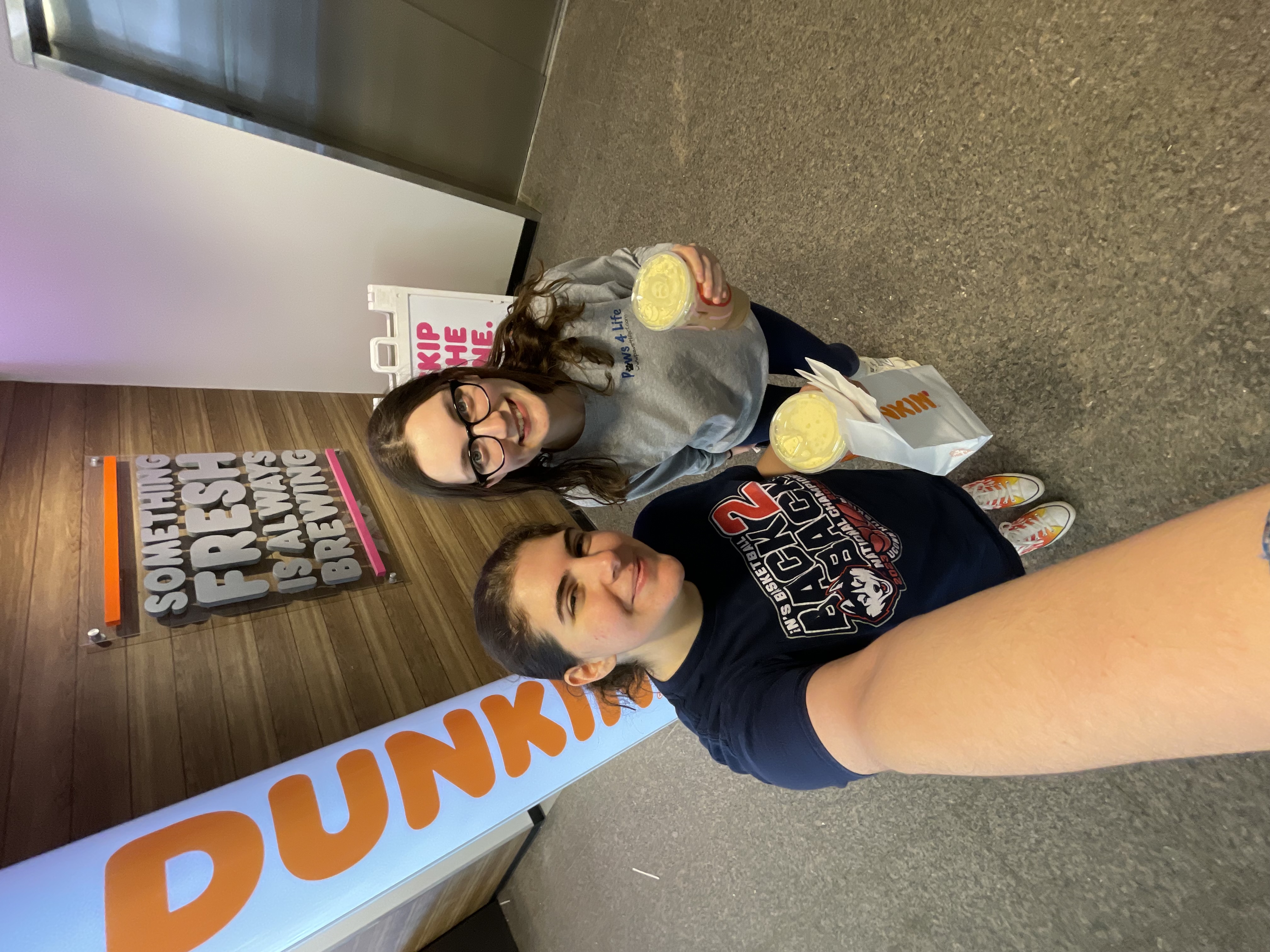 getting Dunkin with friends