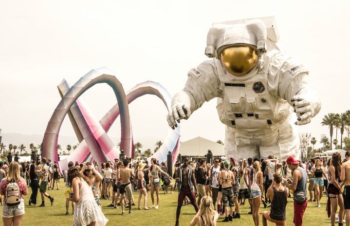 Coachella, people in field